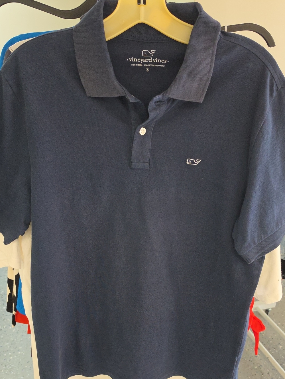 Vineyard Vines Navy Men's Short-Sleeve Polo with Whale Logo